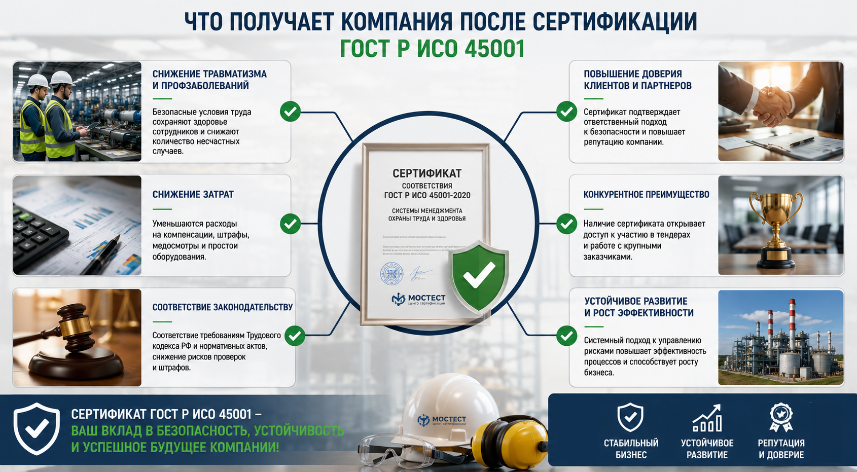 ГОСТ Р ИСО 45001 — сертификация системы менеджмента охраны труда