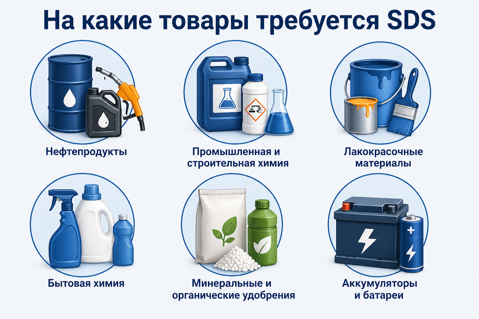 Товары для оформления SDS при экспорте
