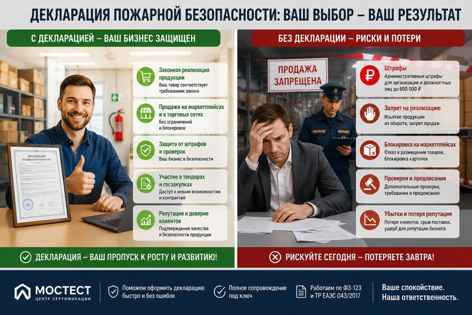 Декларация пожарной безопасности на продукцию