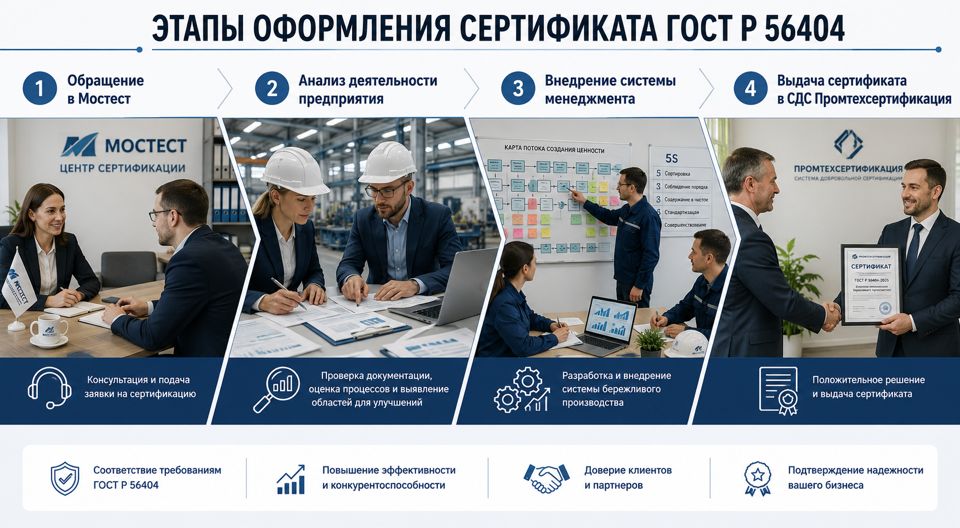 Сертификация по ГОСТ Р 56404 (бережливое производство)